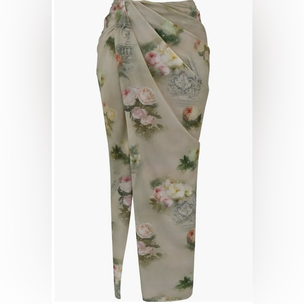 House of CB GreenVesper Ruched Slit Maxi skirt - Picture 3 of 10